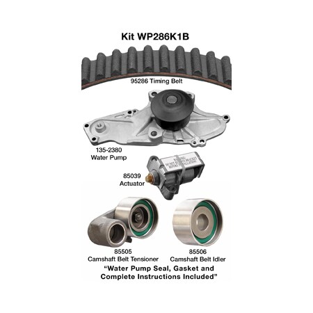 Dayco 97-02 Acura-Honda 3.0-3.2-3.5L Water Pump Kit, Wp286K1B WP286K1B